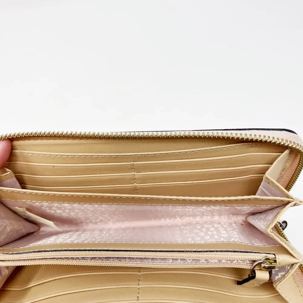 Kate Spade Light Pink Neda Wellesley Leather Wallet Zip Top Closure Zip Pockets